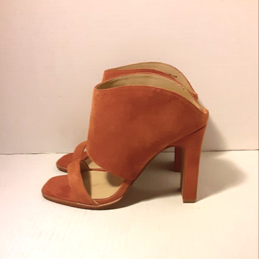 42GOLD Linx Orange Suede Mule Sandals
